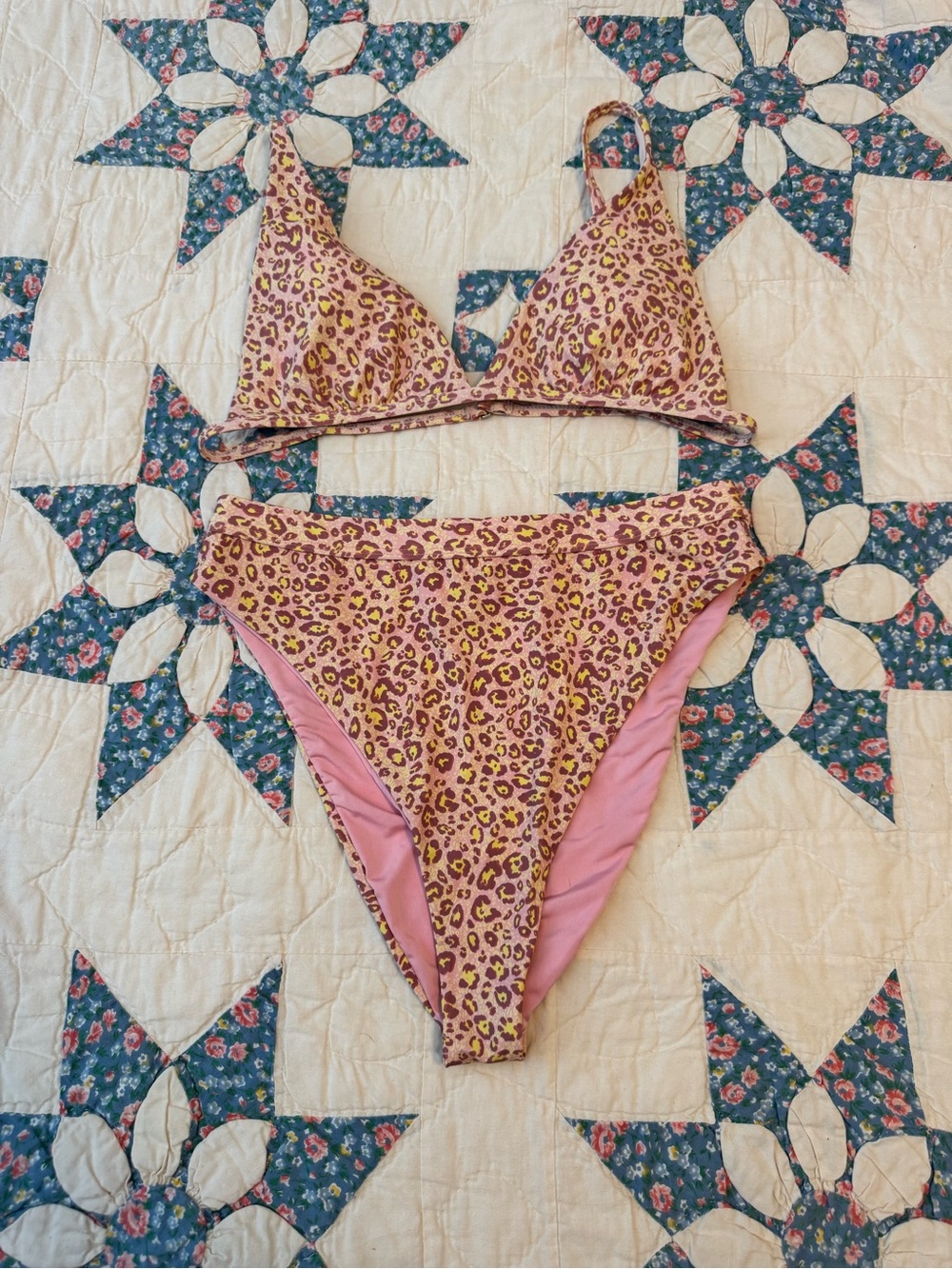 Dippin Daisy Leopard Print Pink Bikini Set